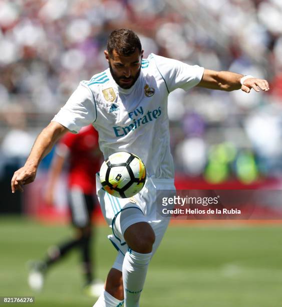 Karim Benzema of Real Madrid in action during the International Champions Cup 2017 match between Real Madrid v Manchester United at Levi'a Stadium on...
