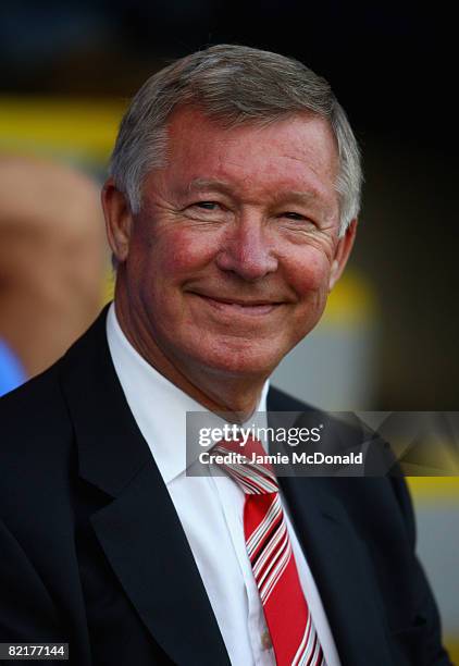 Sir Alex Ferguson of Manchester United looks on during the pre-season friendly match between Peterborough United and Manchester United at London Road...