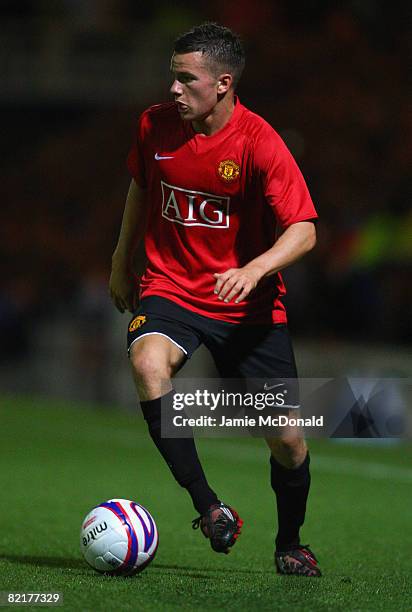 Tom Cleverley of Manchester United in action during the pre-season friendly match between Peterborough United and Manchester United at London Road on...