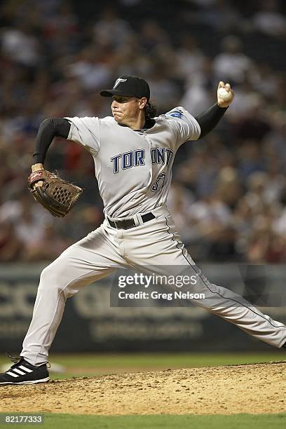 Toronto Blue Jays Scott Downs in action, pitching vs Texas Rangers. Arlington, TX 8/1/2008 CREDIT: Greg Nelson