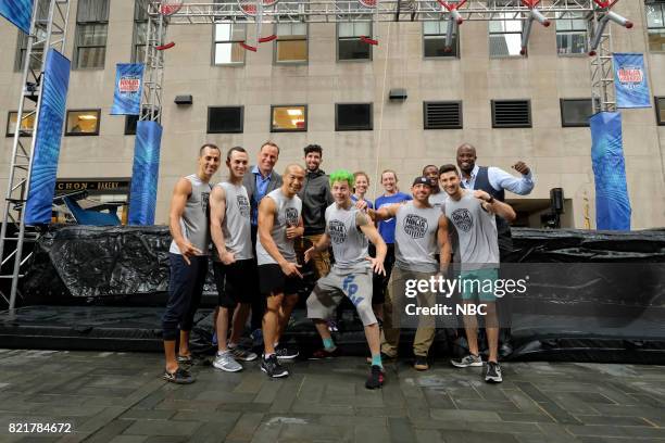 American Ninja Warrior on the Plaza -- Pictured: Jonathan Angelilli, Joseph Moravsky, Matt Iseman, James McGrath, Jimmy Choi, Rachael Goldstein,...