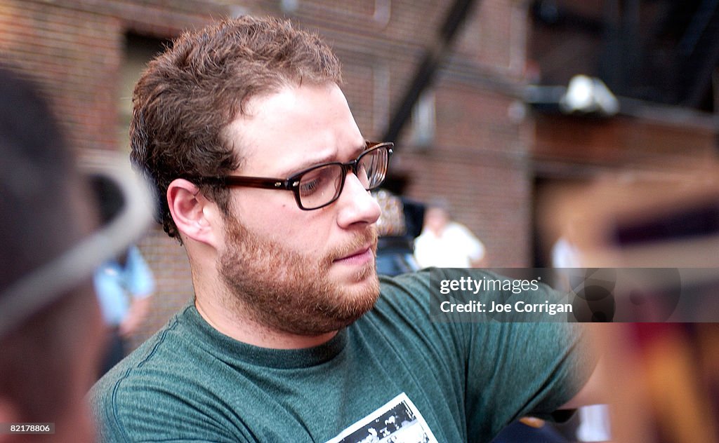 Seth Rogan Directing Actor/Writer Seth Rogen signs autographs during his visit to the ...
