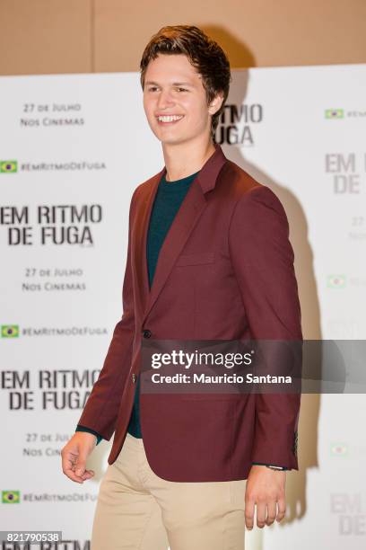 Ansel Elgort attends the "Baby Driver" photocall at Grand Hyatt on July 24, 2017 in Sao Paulo, Brazil.