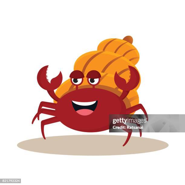 ilustrações de stock, clip art, desenhos animados e ícones de hermit crab cartoon - bernardo eremita