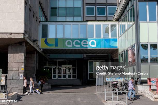 The ACEA Headquarters in the Ostiense district on July 24, 2017 in Rome, Italy. Because of the drought, the ACEA , which manages the water reserves...