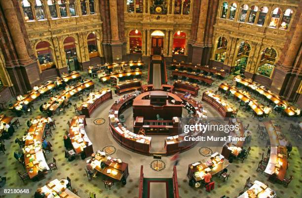 us library of congress main reading room - kongressbibliothek stock-fotos und bilder