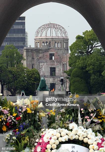 Atomic Bomb Dome is seen in the Hiroshima Peace Memorial Park on August 5, 2008 in Hiroshima, Japan. Hiroshima marks the 63rd anniversary of the...