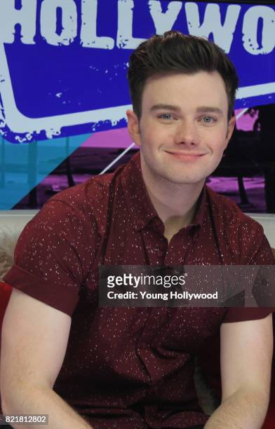 July 24: Chris Colfer visits the Young Hollywood Studio on July 24, 2017 in Los Angeles, California.