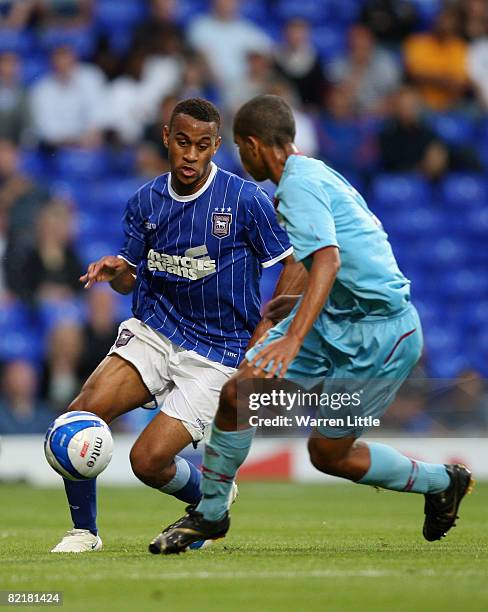 Danny Haynes of Ipswich Town in action during the Pre Season Friendly match between Ipswich Town and West Ham United at The Portman Road on August 4,...