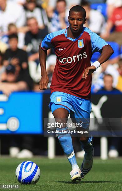 Ashley Young of Aston Villa in action during the pre-season friendly match between Reading and Aston Villa at the Madejski Stadium on August 2, 2008...