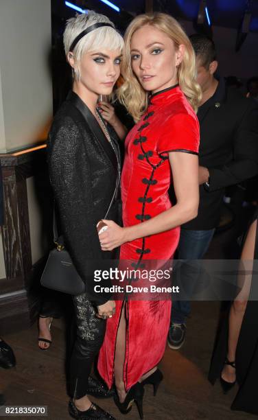 Cara Delevingne and Clara Paget attend the after party for the European Premiere of "Valerian And The City Of A Thousand Planets" at 100 Wardour St...