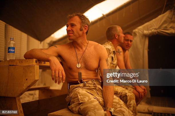 British Army soldier from the 3rd Battalion The Parachute Regiment Csm Nick Perlaki, 37 from Liverpool, prepares to leave for operation Southern...