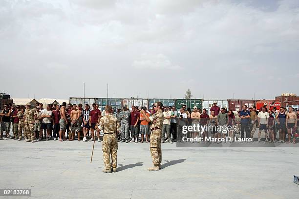 British Army soldiers from the 3rd Battalion The Parachute Regiment are given orders to conduct strike operation Southern Beast on August 2, 2008 at...