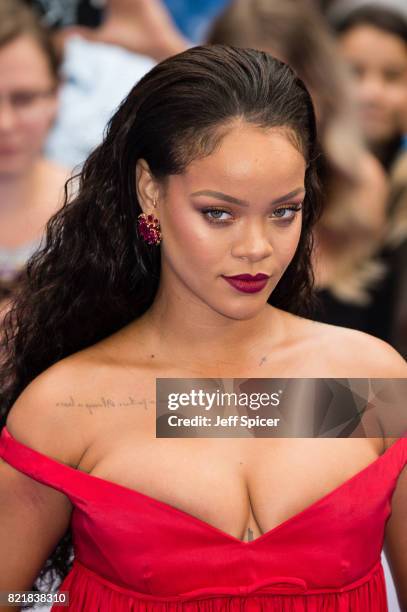 Rihanna attends the "Valerian And The City Of A Thousand Planets" European Premiere at Cineworld Leicester Square on July 24, 2017 in London, England.