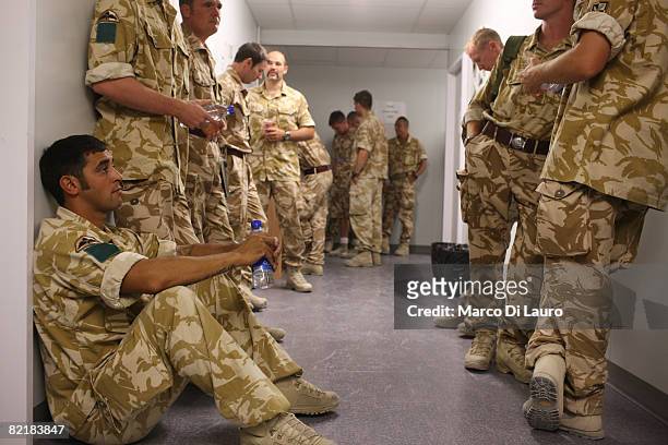 British Army soldier from the 3rd Battalion The Parachute Regiment, Sgt Shaun Sexton, 28 from Ashington, waits for orders to conduct strike operation...