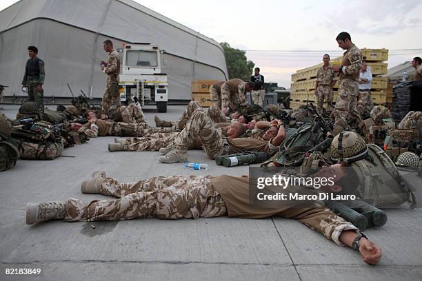 British Army soldier from the 3rd Battalion The Parachute Regiment Cpl Guy Roberts, 33 from Portsmouth, waits to leave for strike operation Southern...