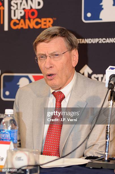 Commissioner Allan "Bud" Selig speaks during the MLB All-Star Game Press Conference at the Yankee Stadium in the Bronx, New York on July 14, 2008.