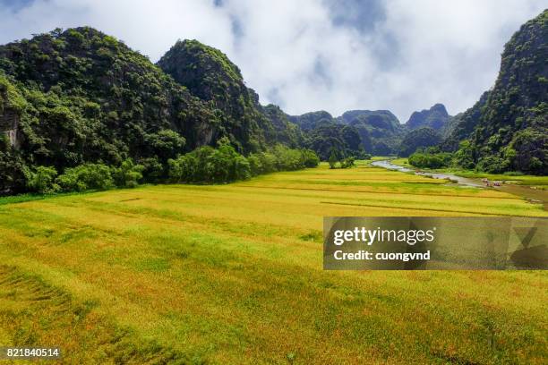 tam coc, ninh binh, vietnam from above - dong tam stock pictures, royalty-free photos & images