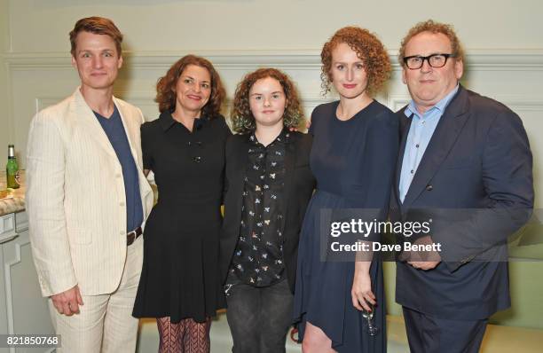 Henry Clarke, Ines Glorian, Ada Meaney, Brenda Meaney and Colm Meaney attend the press night after party for "Cat On A Hot Tin Roof" at The National...