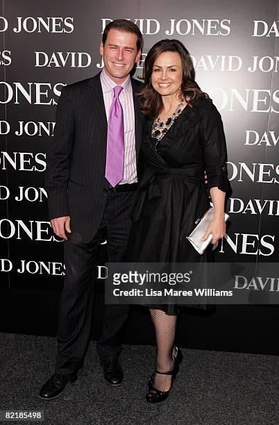 Personalities Lisa Wilkinson and Karl Stefanovic arrive on the red carpet at the David Jones Summer 2008 Collections Launch 'Summer In The City'...