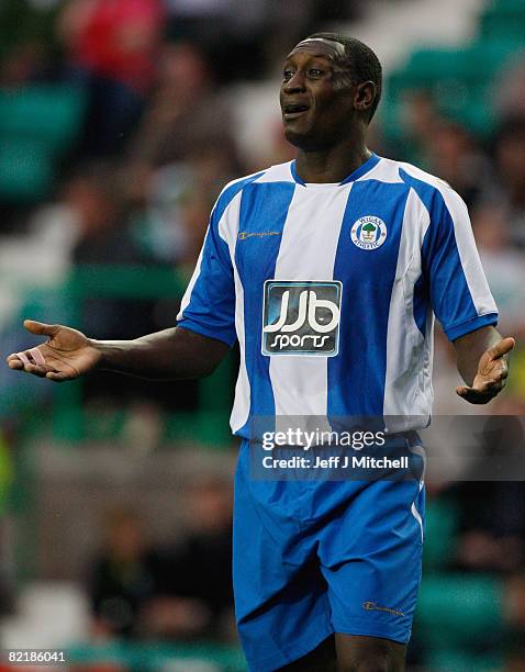 Emile Heskey of Wigan Athletic in action during a pre season friendly against Hibernian at Easter Road August 5, 2008 in Edinburgh, Scotland.