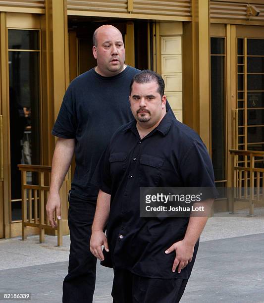 Peter Gotti leaves his brother John "Junior" Gotti's trial at the Federal Court House August 5, 2008 in New York City. John "Junior" Gotti is facing...