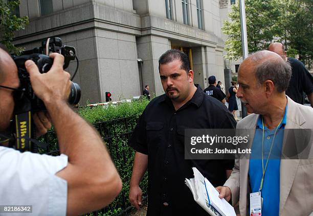 Peter Gotti leaves his brother John "Junior" Gotti's trial at the Federal Court House August 5, 2008 in New York City. John "Junior" Gotti is facing...