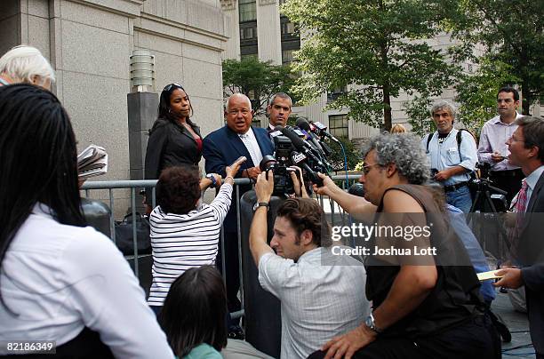 Attorney Charles Carnesi speaks about his client John "Junior" Gotti as he answers questions from reporters outside the Federal Court House August 5,...