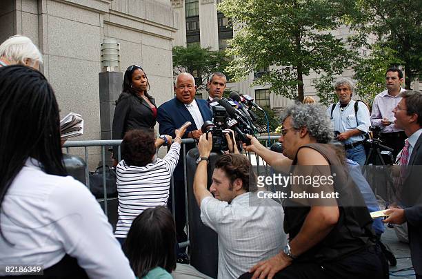 Attorney Charles Carnesi speaks about his client John "Junior" Gotti as he answers questions from reporters outside the Federal Court House August 5,...
