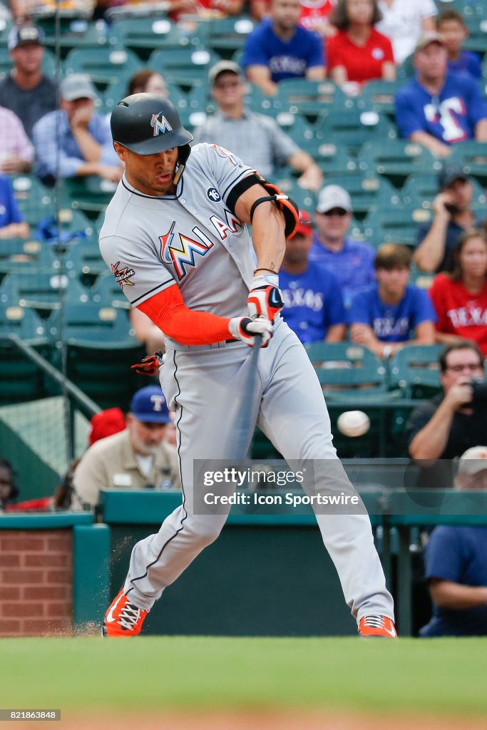 MLB: JUL 24 Marlins at Rangers