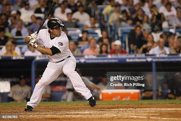 Carlos Quentin of the Chicago White Sox bats during the 79th MLB All-Star Game at the Yankee Stadium in the Bronx, New York on July 15, 2008. The...