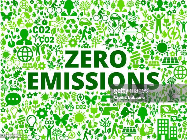 zero emissions environmental conservation vector icon pattern - activist icon stock illustrations