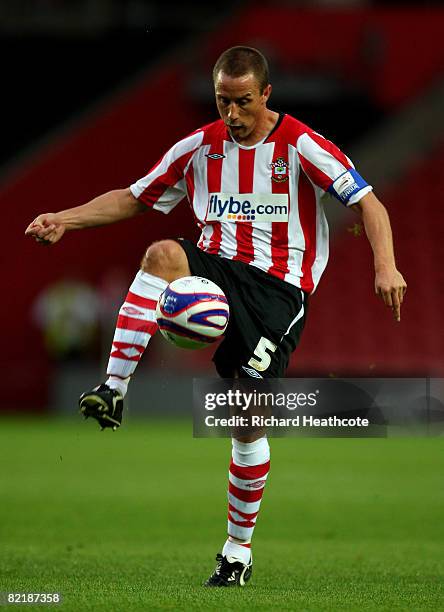 Chris Perry of Southampton in action during the pre-season friendly match between Southampton and Stoke City at St Mary's Stadium on August 5, 2008...