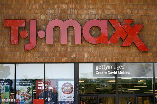 Customers shop at a TJ Maxx store on August 5, 2008 in La Canada, California. The Justice Department has charged 11 people with stealing more than 40...