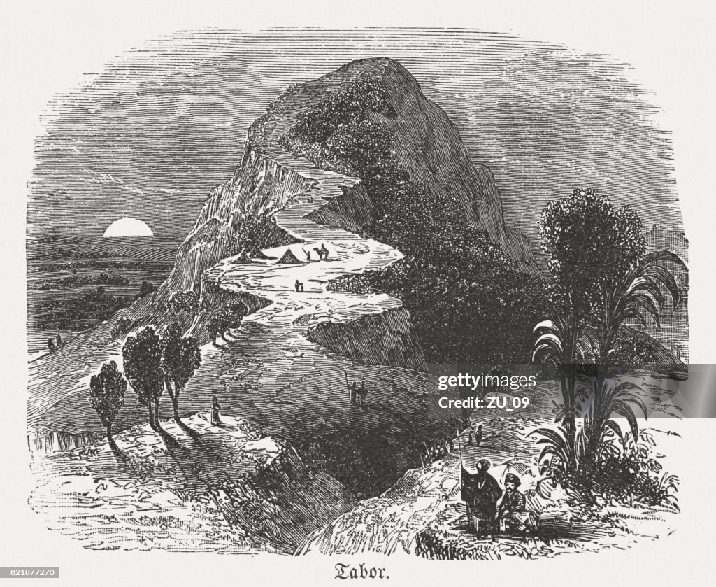 Mount Tabor, wood engraving, published in 1886