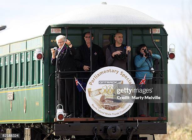 The Express passes through Otaki during the Parliamentary train special from Wellington to Auckland August 6, 2008 in Wellington, New Zealand. The...