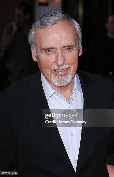 Actor Dennis Hopper arrives to the "Elegy" screening at the Tribeca Grand on August 5, 2008 in New York City.