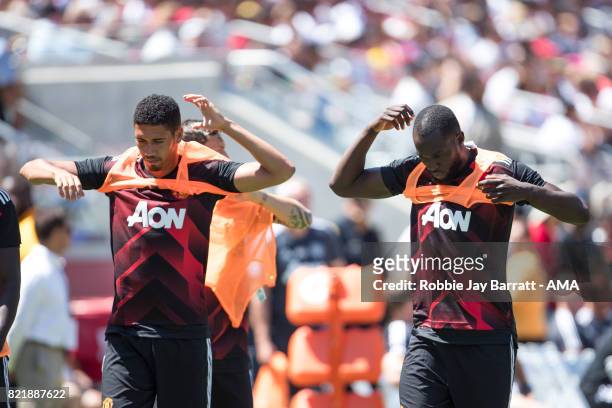 Chris Smalling of Manchester United and Romelu Lukaku of Manchester United during the International Champions Cup 2017 match between Real Madrid v...