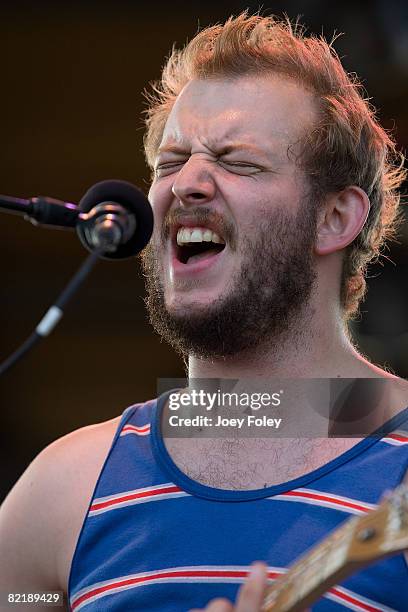 Bon Iver performs live in concert at The WhiteLies Lawn at White River State Park on August 4, 2008 in Indianapolis, Indiana.
