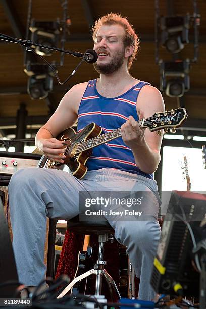 Bon Iver performs live in concert at The WhiteLies Lawn at White River State Park on August 4, 2008 in Indianapolis, Indiana.