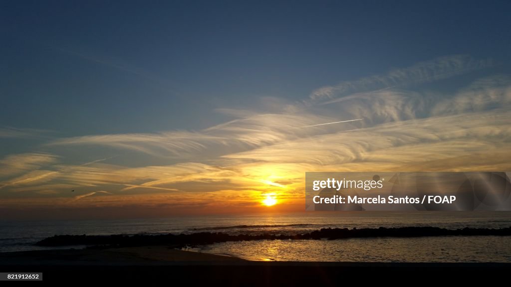 Sunset over the sea