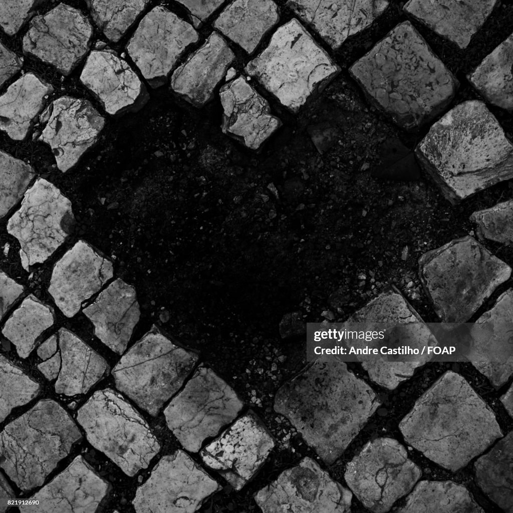 Heart shape on pavement