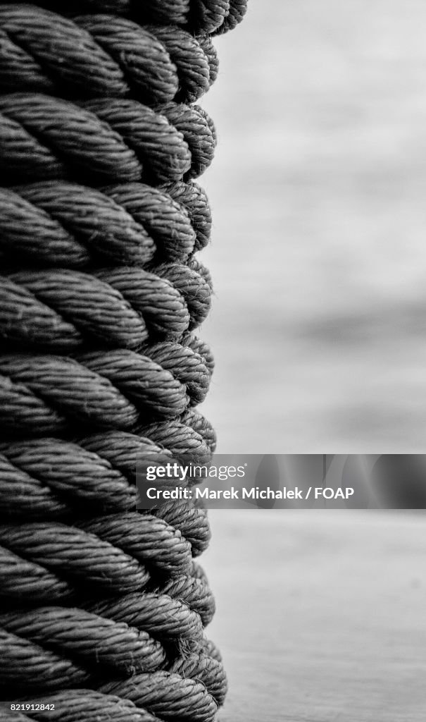 Close-up of rolled up rope