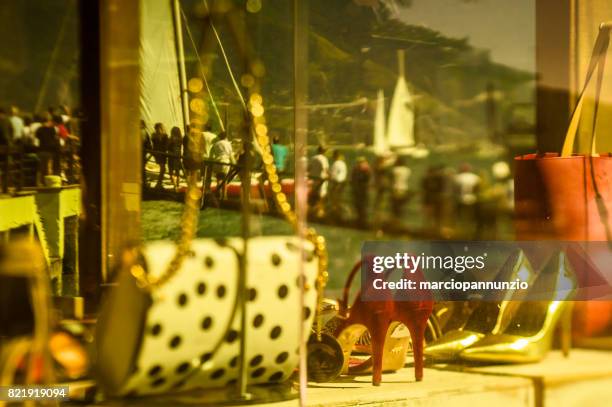 opening of ilhabela sailing week when the parade of sailboats happens in front of the píer da vila in ilhabela, brazil - píer stock pictures, royalty-free photos & images