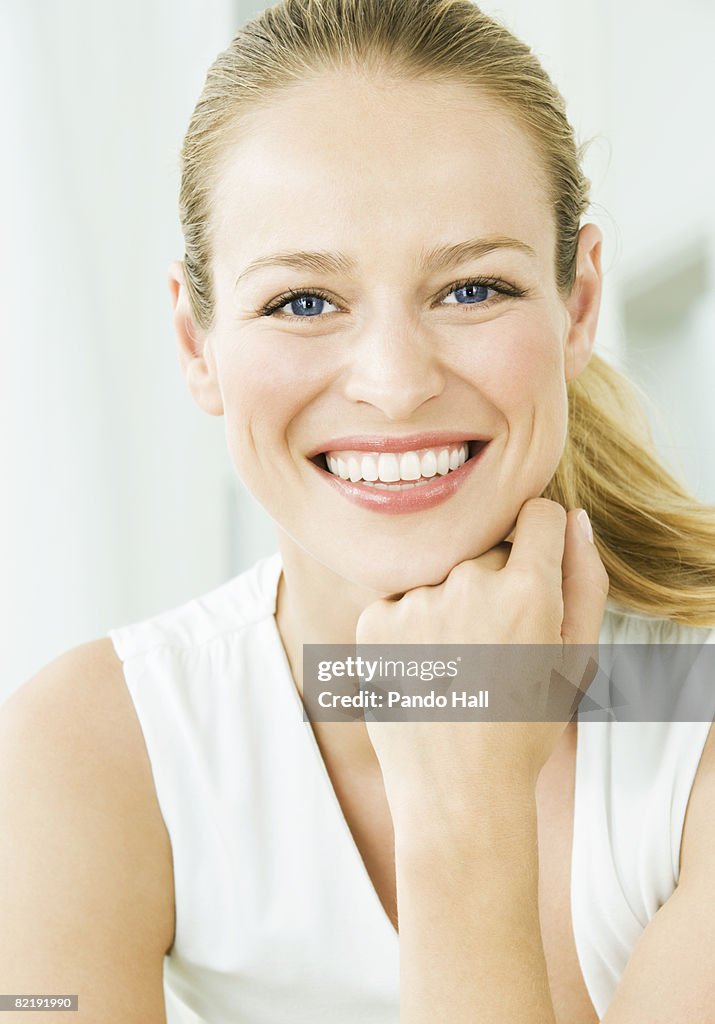 Woman smiling, portrait