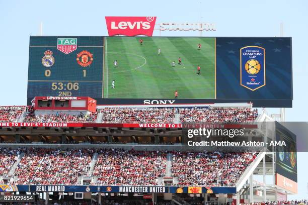 General view of the fans and the LED Sony scoreboard during the International Champions Cup 2017 match between Real Madrid v Manchester United at...