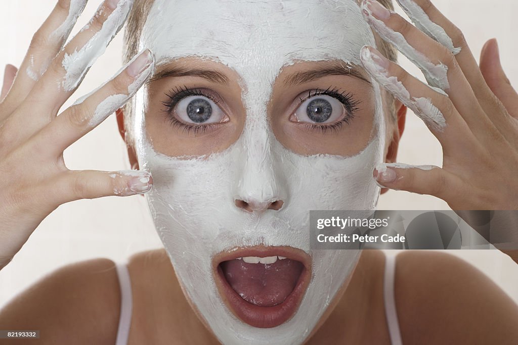 Woman wearing face mask