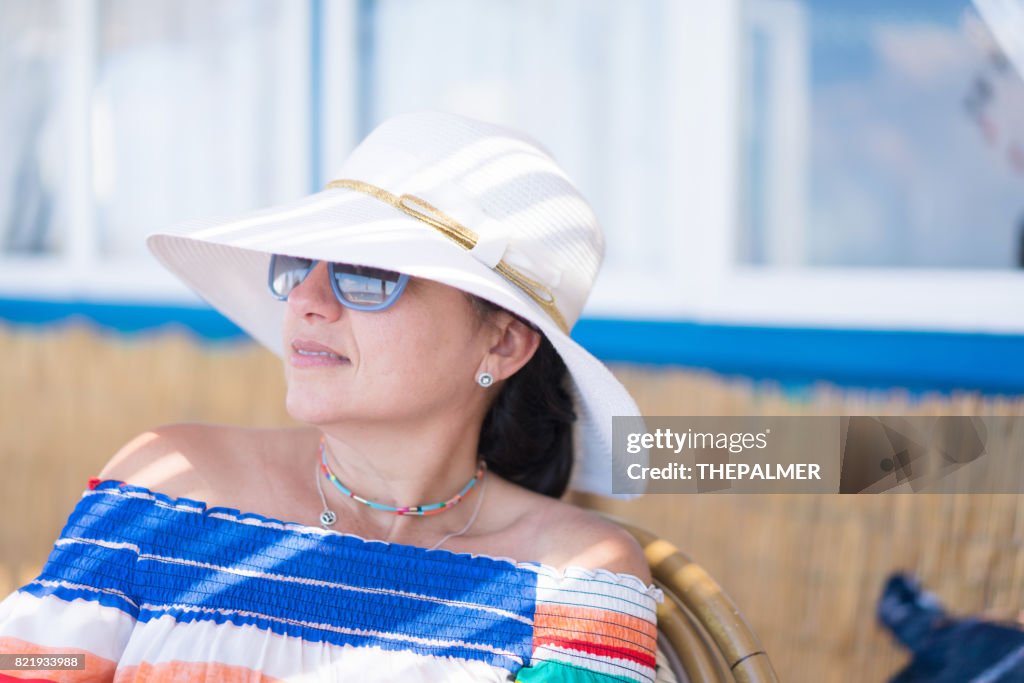 Woman on a cafe in Capri Italy