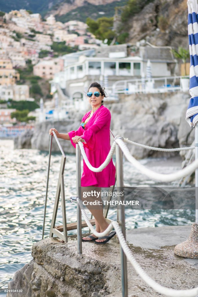 Tourist woman in Amalfi coast