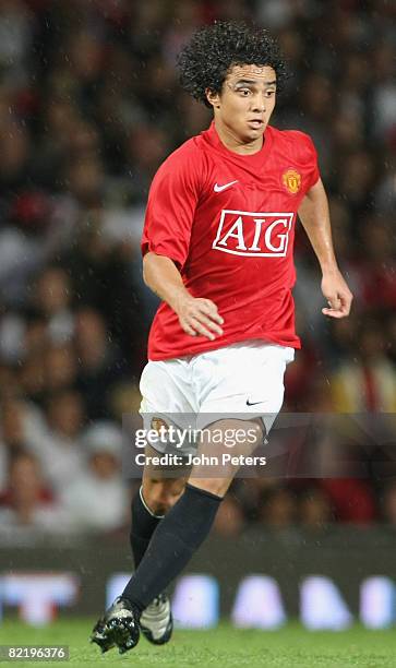Rafael Da Silva of Manchester United in action during the pre-season friendly match between Manchester United and Juventus at Old Trafford on August...
